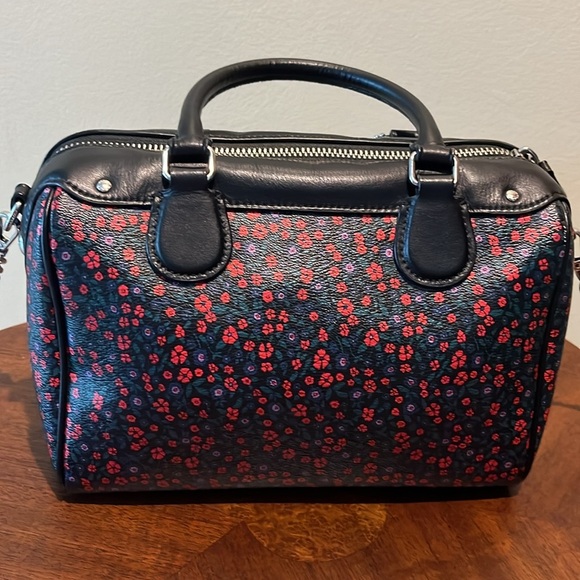 Coach   Mini Bennett Satchel  Small floral design/black leather F59445 Crossbody - Picture 9 of 17